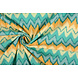 Oeko-Tex® Elástico Popelina ZigZag Multi Verde Oeko-Tex® Elástico Popelina ZigZag Multi Verde
