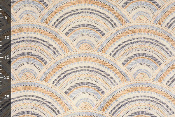 Oeko-Tex®  Stretch Poplin Waves Multi Blue Oeko-Tex®  Stretch Poplin Waves Multi Blue