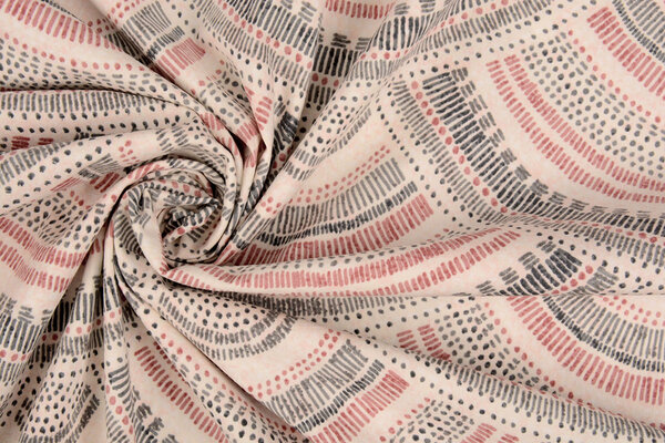 Oeko-Tex®  Stretch Poplin Waves Multi Red Oeko-Tex®  Stretch Poplin Waves Multi Red