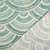 Oeko-Tex®  Stretch Poplin Waves Multi Green Oeko-Tex®  Stretch Poplin Waves Multi Green