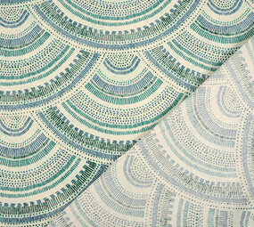 Oeko-Tex®  Stretch Poplin Waves Multi Groen Oeko-Tex®  Stretch Poplin Waves Multi Groen