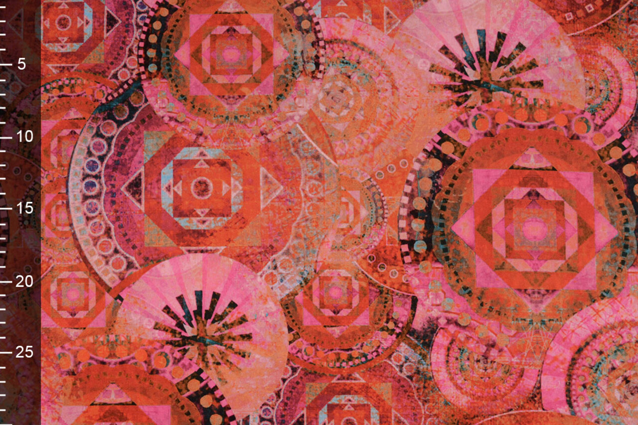 Oeko-Tex®  Stretch Popeline Mandala Multi-1 Oeko-Tex®  Stretch Popeline Mandala Multi-1