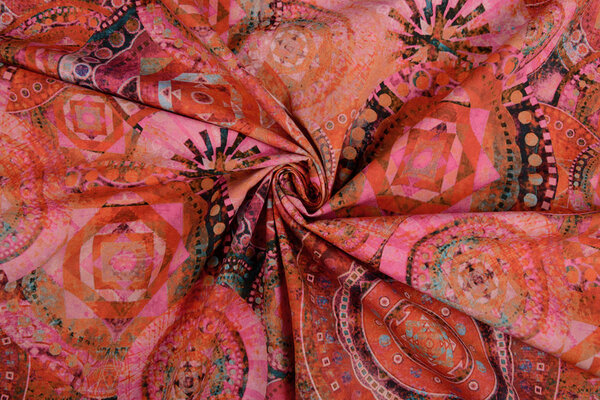 Oeko-Tex®  Stretch Poplin Mandala Multi-1 Oeko-Tex®  Stretch Poplin Mandala Multi-1