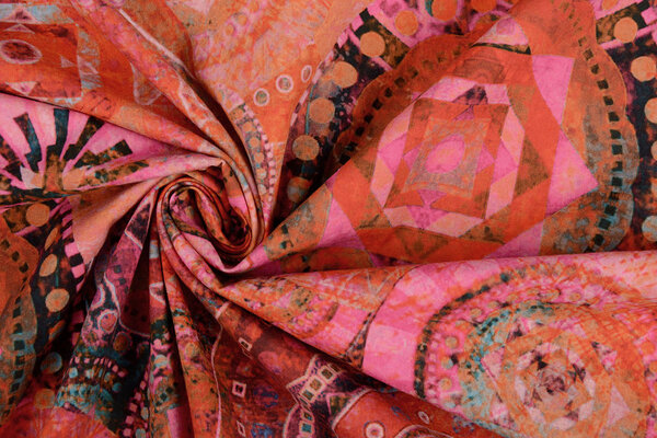 Oeko-Tex®  Stretch Poplin Mandala Multi-1 Oeko-Tex®  Stretch Poplin Mandala Multi-1