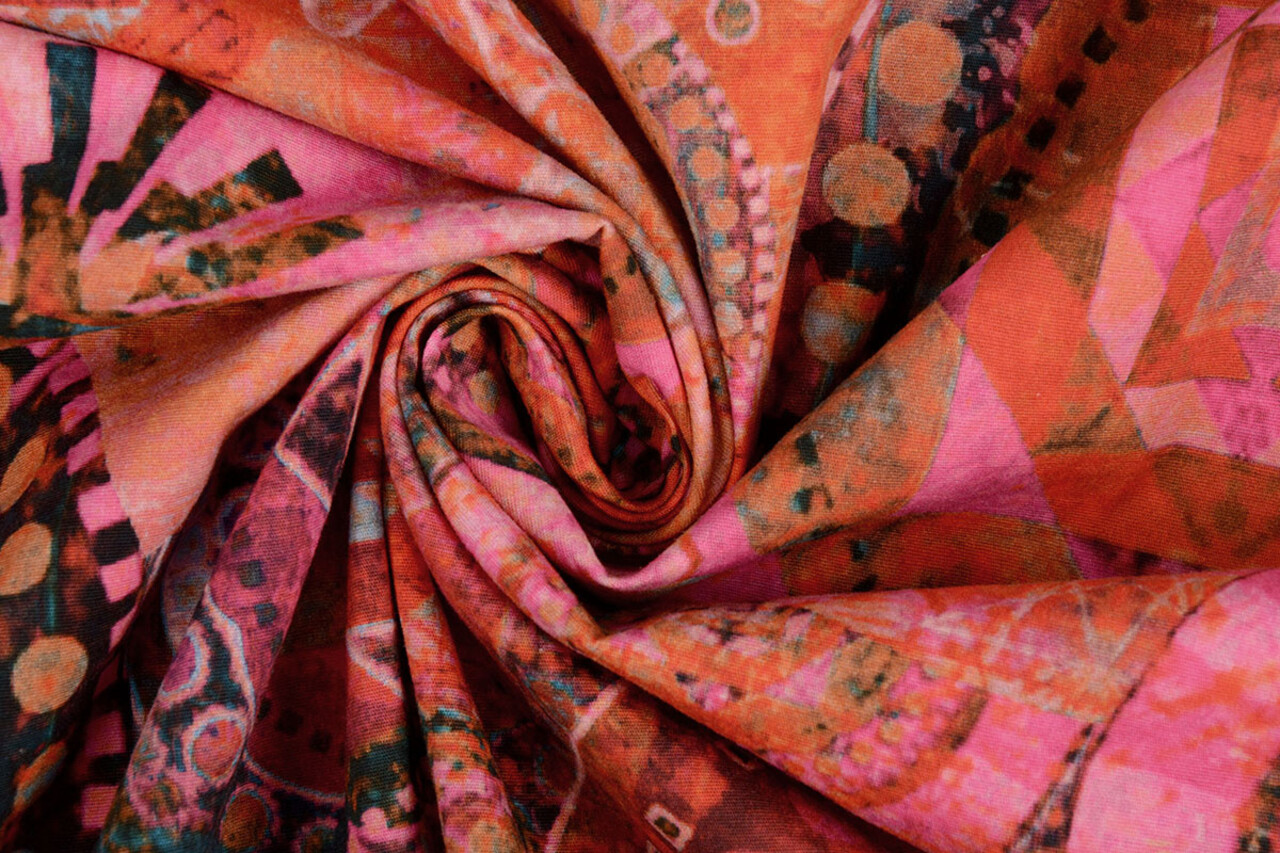 Oeko-Tex®  Stretch Poplin Mandala Multi-1 Oeko-Tex®  Stretch Poplin Mandala Multi-1