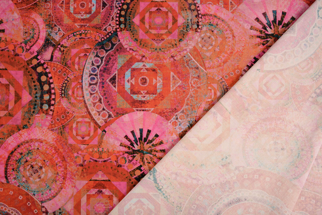 Oeko-Tex®  Stretch Poplin Mandala Multi-1 Oeko-Tex®  Stretch Poplin Mandala Multi-1