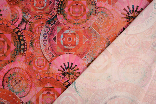 Oeko-Tex®  Stretch Popeline Mandala Multi-1 Oeko-Tex®  Stretch Popeline Mandala Multi-1