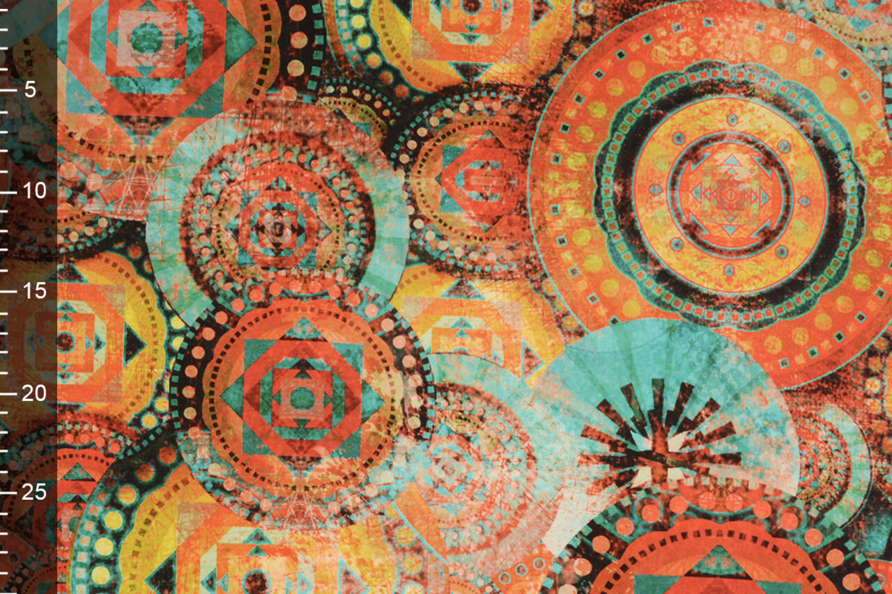 Oeko-Tex®  Stretch Poplin Mandala Multi-2