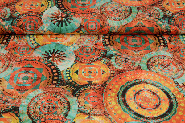 Oeko-Tex®  Stretch Popeline Mandala Multi-2