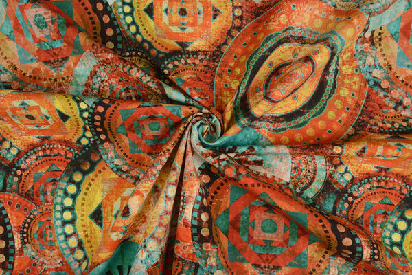 Oeko-Tex®  Stretch Poplin Mandala Multi-2 Oeko-Tex®  Stretch Poplin Mandala Multi-2