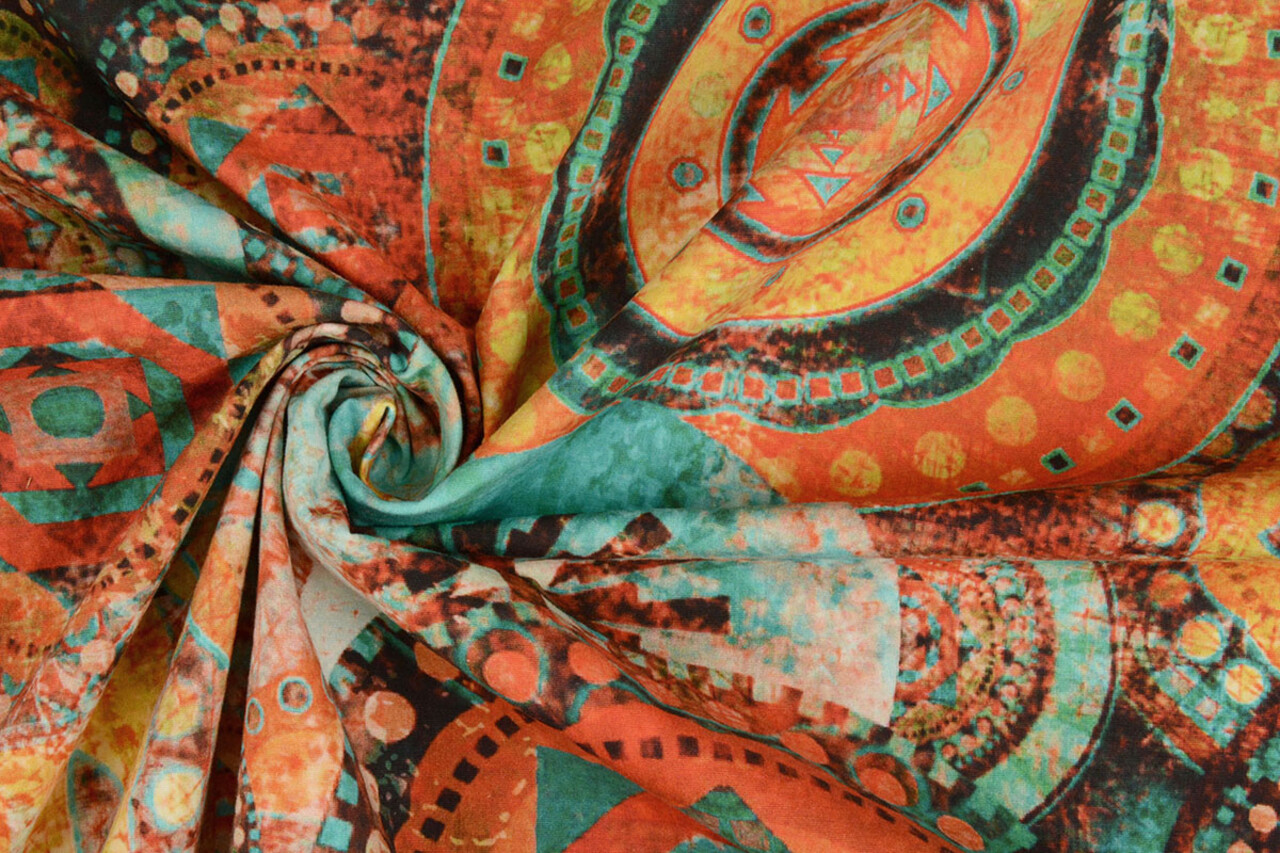 Oeko-Tex®  Stretch Popeline Mandala Multi-2