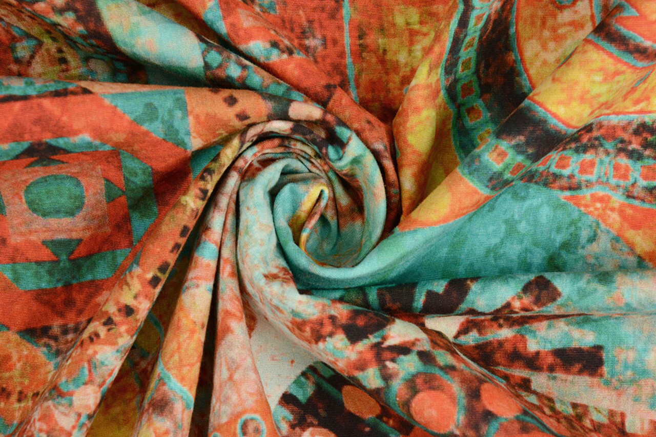 Oeko-Tex®  Stretch Popeline Mandala Multi-2