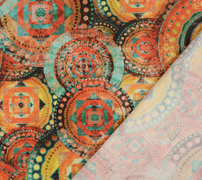 Oeko-Tex®  Stretch Poplin Mandala Multi-2