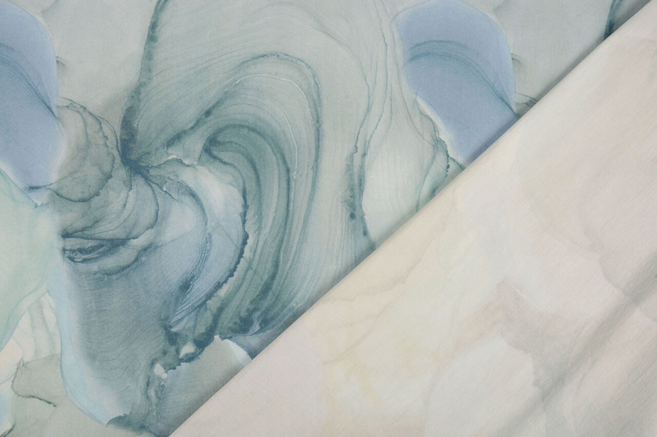 Oeko-Tex®  Stretch Poplin Aquarel Blue Oeko-Tex®  Stretch Poplin Aquarel Blue