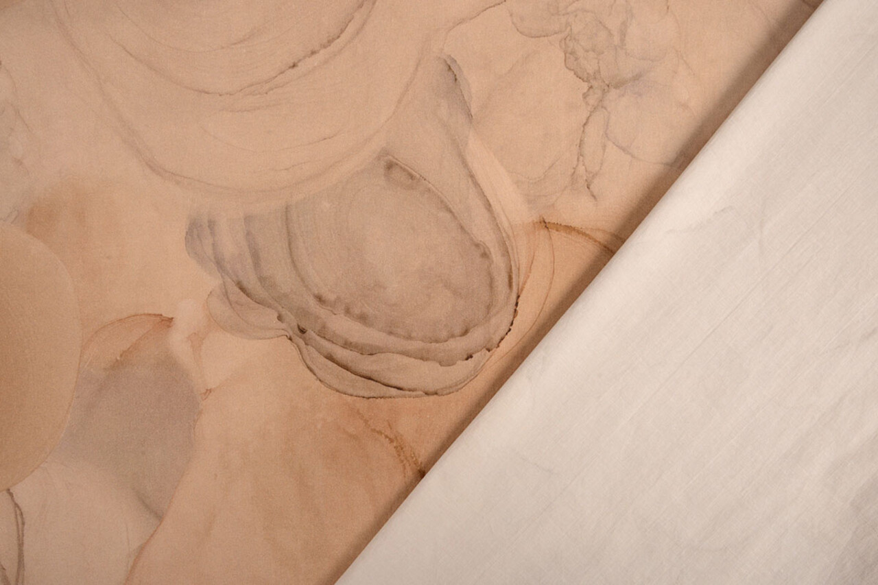 Oeko-Tex®  Stretch Poplin Aquarel Bruin Oeko-Tex®  Stretch Poplin Aquarel Bruin