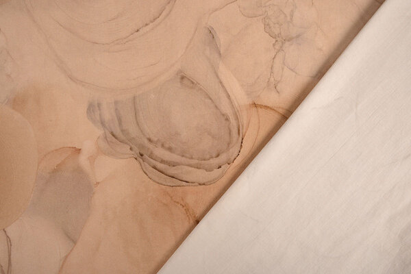 Oeko-Tex®  Stretch Popeline Aquarel Braun Oeko-Tex®  Stretch Popeline Aquarel Braun