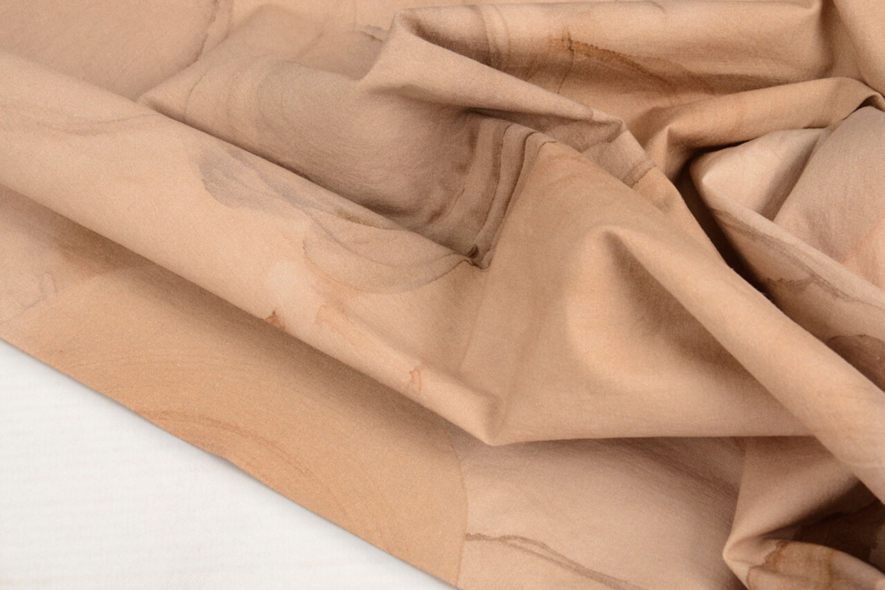 Oeko-Tex® Stretch Popeline Aquarel Marron Oeko-Tex® Stretch Popeline Aquarel Marron