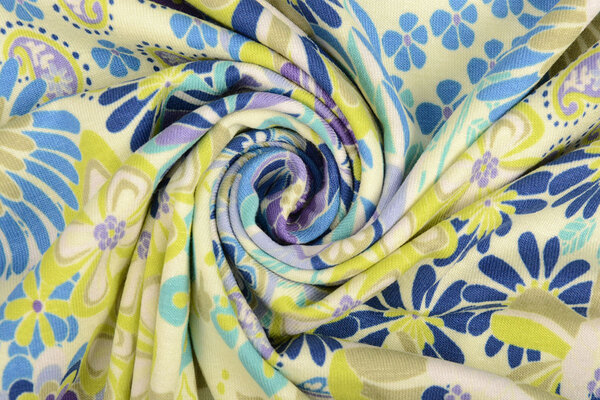 Oeko-Tex®  Viscose Jersey Sixties Flowers Multi-1 Oeko-Tex®  Viscose Jersey Sixties Flowers Multi-1