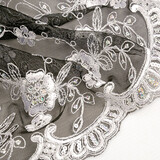 Mesh Embroidered Aliyah  Black-Silver Mesh Embroidered Aliyah  Black-Silver