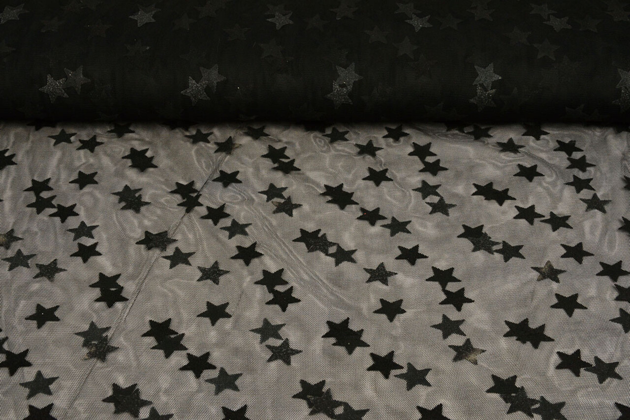 Fijne Tule Sterren Zwart