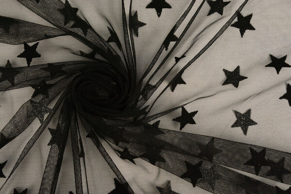 Fina Tul Estrellas Negro