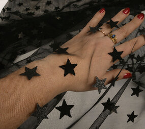 Feiner Tüll Sterne Schwarz Feiner Tüll Sterne Schwarz