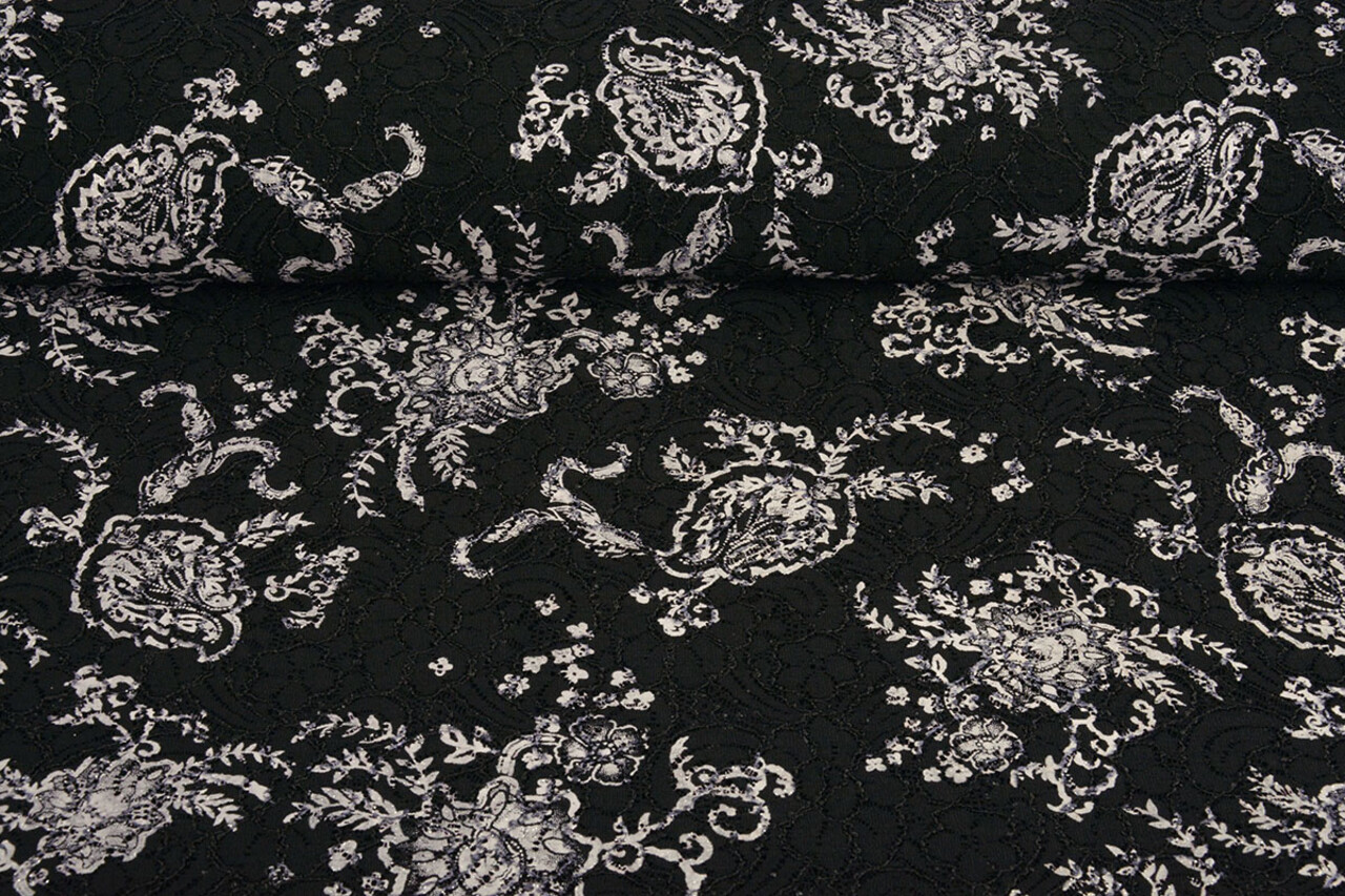 Embroidered Lace with Fine Glitter