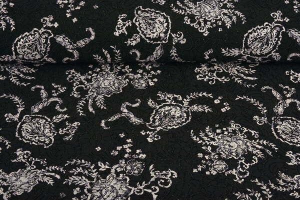 Embroidered Lace with Fine Glitter