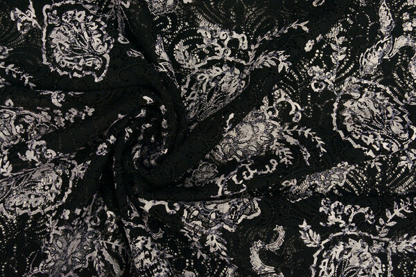 Embroidered Lace with Fine Glitter