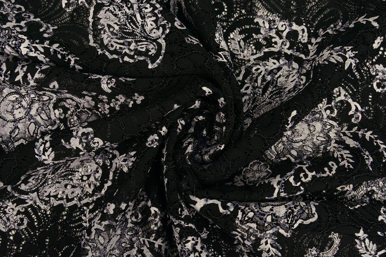 Embroidered Lace with Fine Glitter