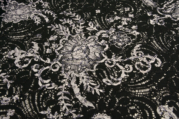 Embroidered Lace with Fine Glitter