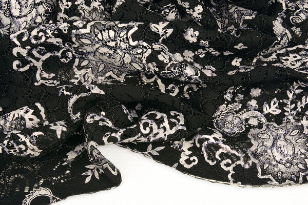 Embroidered Lace with Fine Glitter