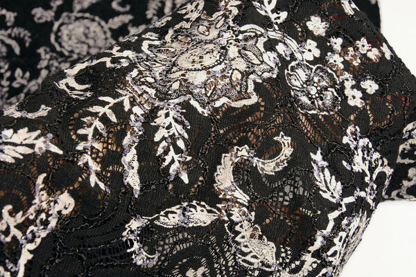 Embroidered Lace with Fine Glitter