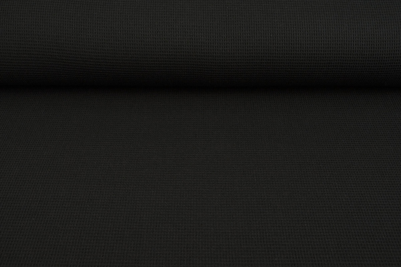 Oeko-Tex®  Mini Waffle Pique Fabric Black