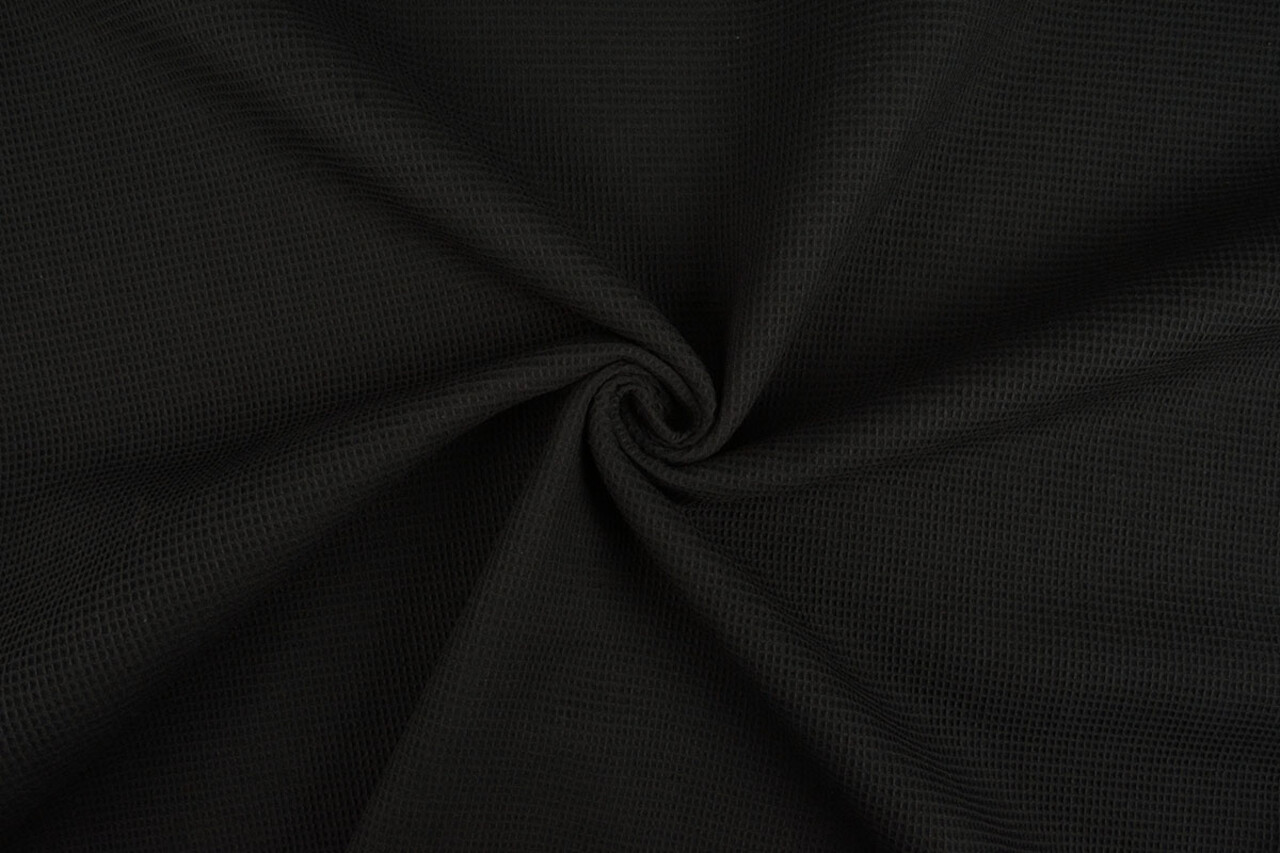 Oeko-Tex®  Mini Waffle Pique Fabric Black