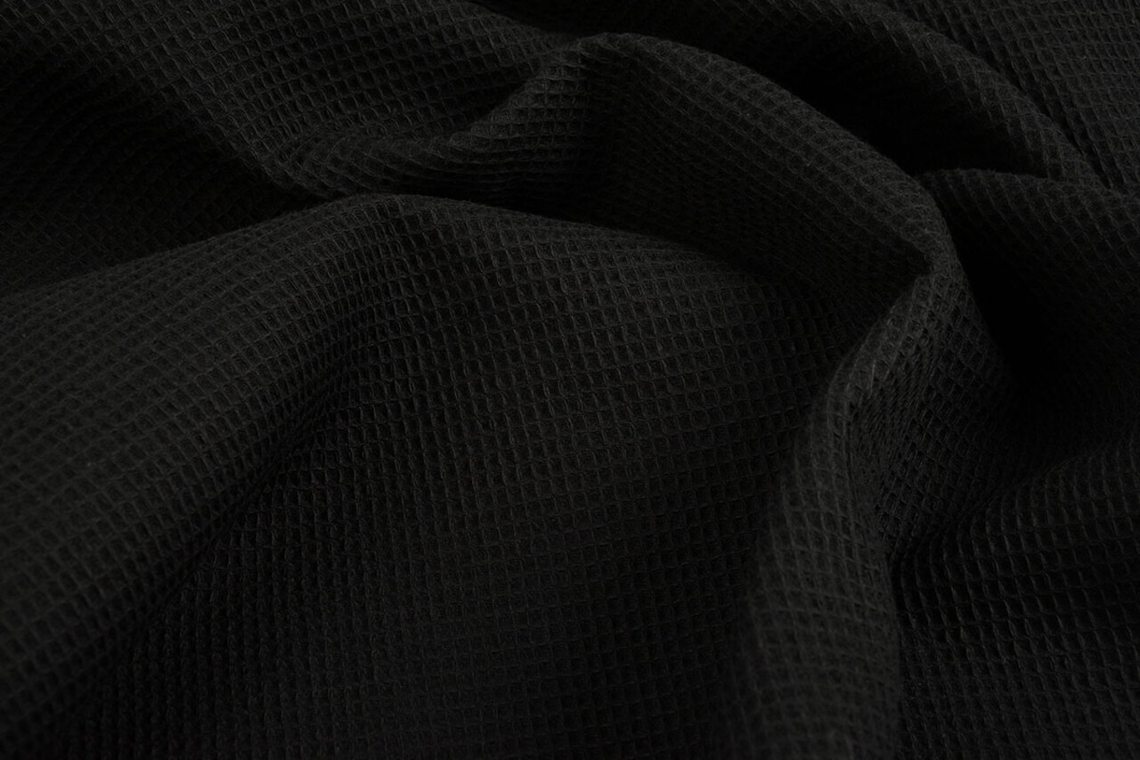 Oeko-Tex®  Mini Waffle Pique Fabric Black