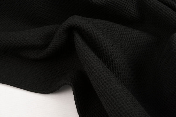 Oeko-Tex®  Mini Waffelpiqué Baumwolle Schwarz