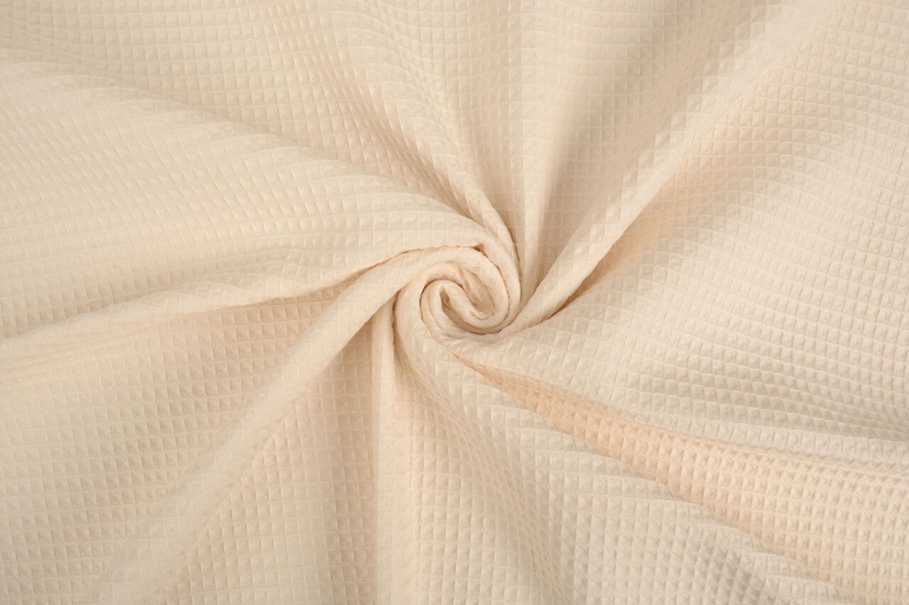 Oeko-Tex®  Mini Waffle Pique Fabric Champagne Rose Oeko-Tex®  Mini Waffle Pique Fabric Champagne Rose