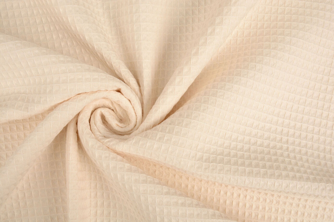 Oeko-Tex®  Mini Waffle Pique Fabric Champagne Rose Oeko-Tex®  Mini Waffle Pique Fabric Champagne Rose