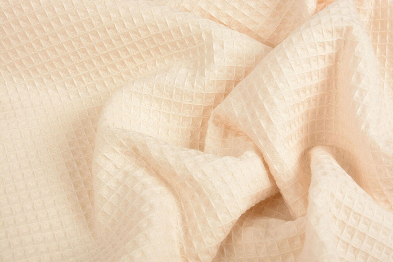 Oeko-Tex®  Mini Waffelpiqué Baumwolle Champagne Rose Oeko-Tex®  Mini Waffelpiqué Baumwolle Champagne Rose