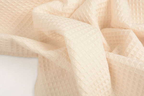 Oeko-Tex®  Mini Waffle Pique Fabric Champagne Rose Oeko-Tex®  Mini Waffle Pique Fabric Champagne Rose