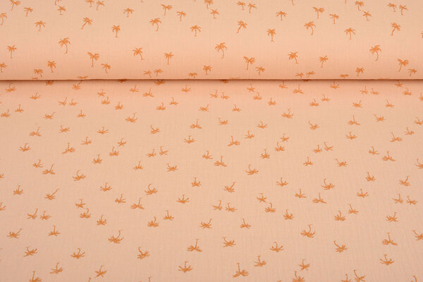 Oeko-Tex®  Hydrofiel Stof Mini Palm Zalm Oeko-Tex®  Hydrofiel Stof Mini Palm Zalm