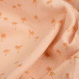 Oeko-Tex®  Double Gauze Fabric Mini Palm Salmon Oeko-Tex®  Double Gauze Fabric Mini Palm Salmon