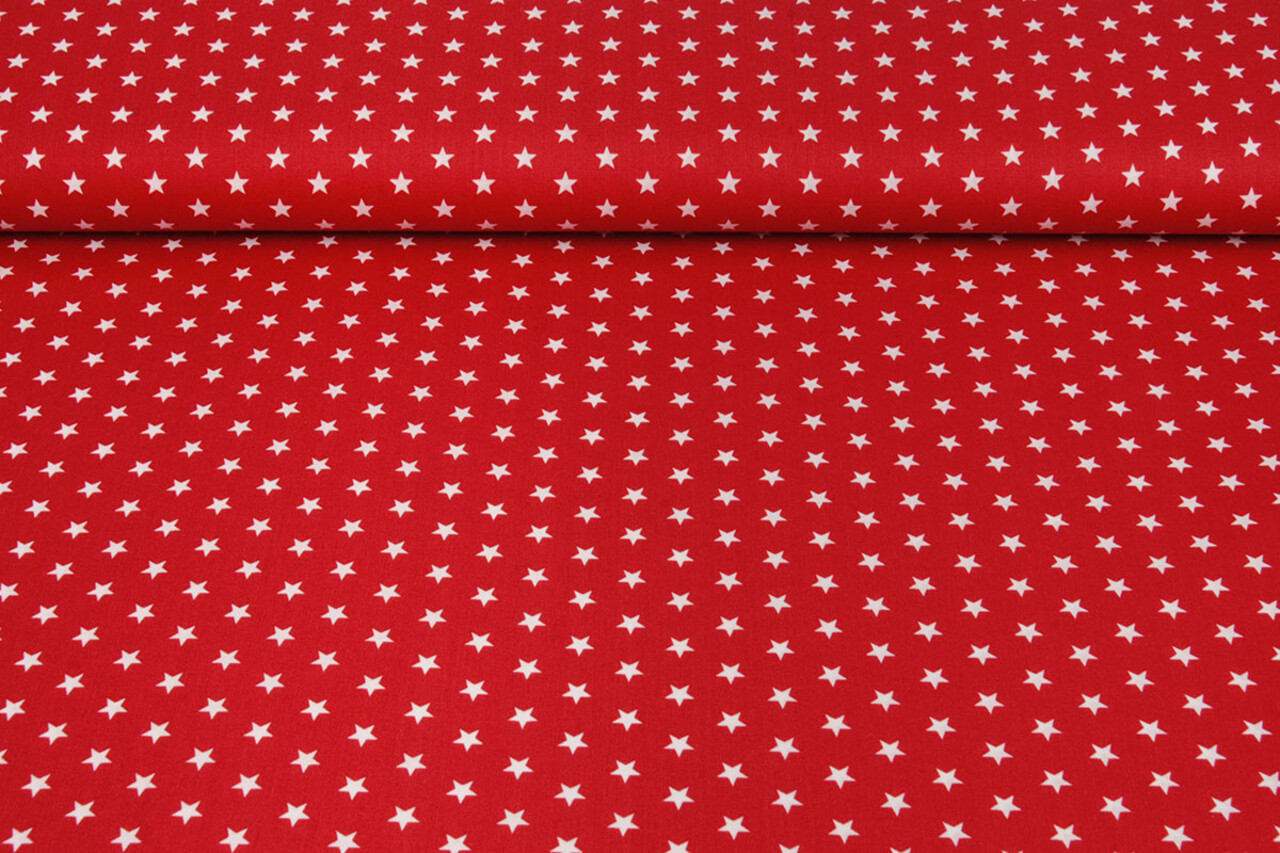 Oeko-Tex®  Popeline Petit Stars Rot Oeko-Tex®  Popeline Petit Stars Rot