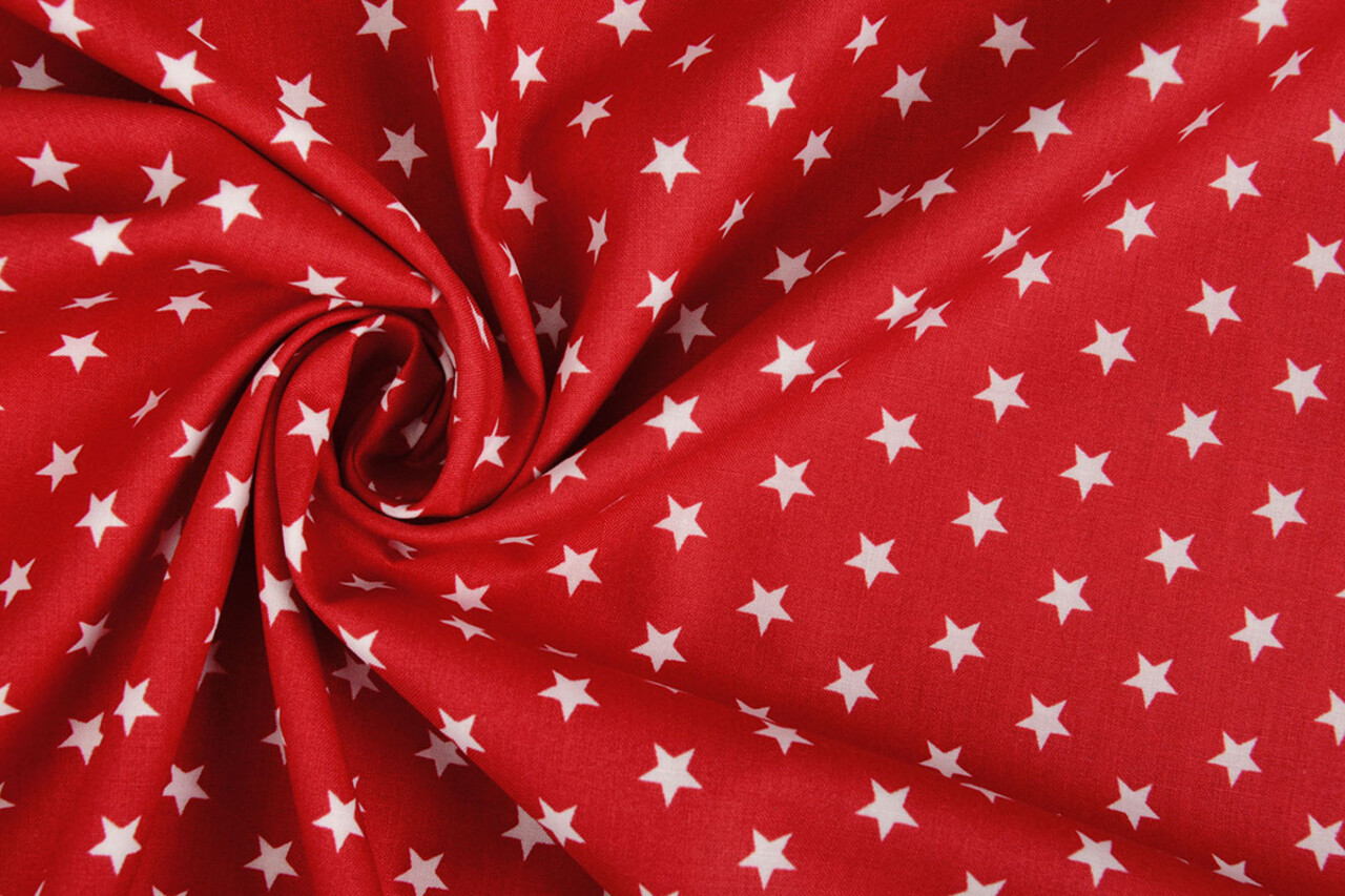 Oeko-Tex® Popeline Petit Étoiles Rouge Oeko-Tex® Popeline Petit Étoiles Rouge