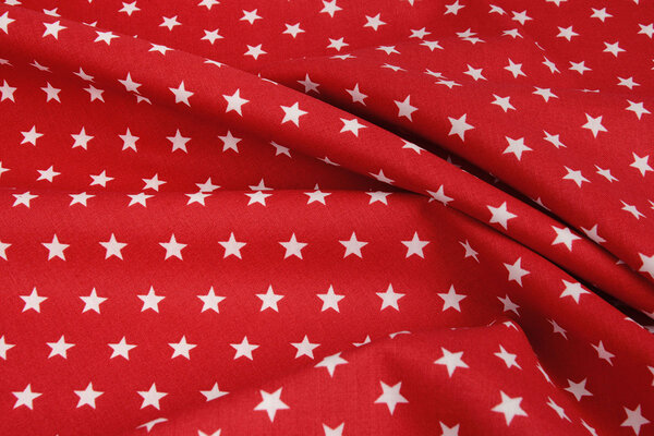 Oeko-Tex® Popeline Petit Stelle Rosso Oeko-Tex® Popeline Petit Stelle Rosso