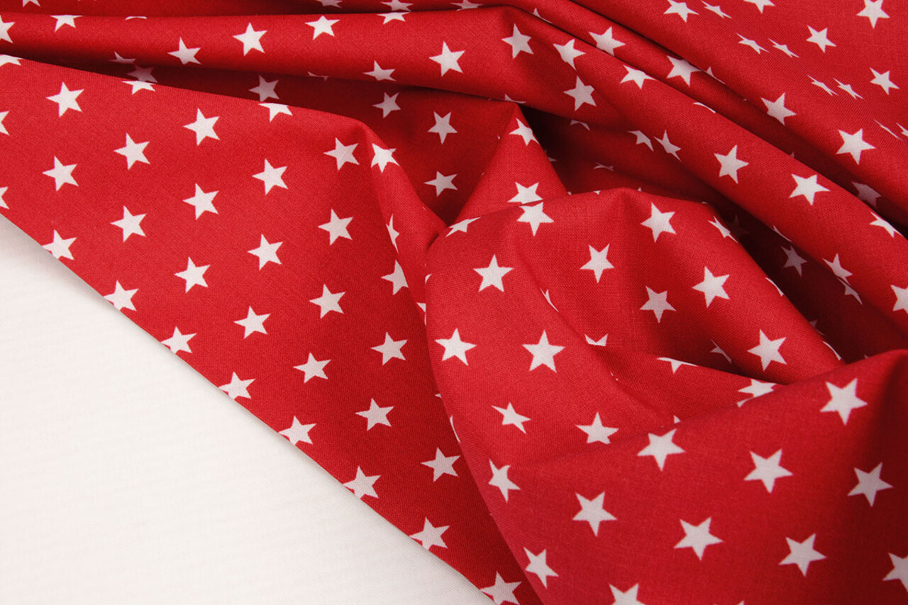Oeko-Tex® Popeline Petit Stelle Rosso Oeko-Tex® Popeline Petit Stelle Rosso