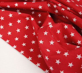 Oeko-Tex®  Popeline Petit Stars Rot Oeko-Tex®  Popeline Petit Stars Rot