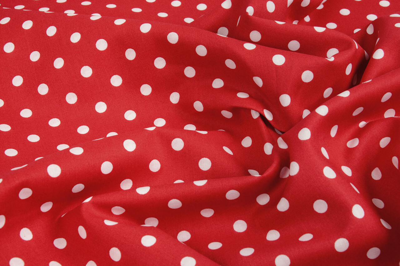 Oeko-Tex®  Poplin Dots Rood Oeko-Tex®  Poplin Dots Rood