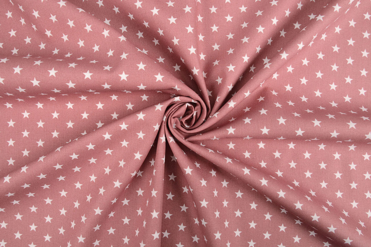 Oeko-Tex® Popeline Petit Étoiles Vieux Rose Oeko-Tex® Popeline Petit Étoiles Vieux Rose